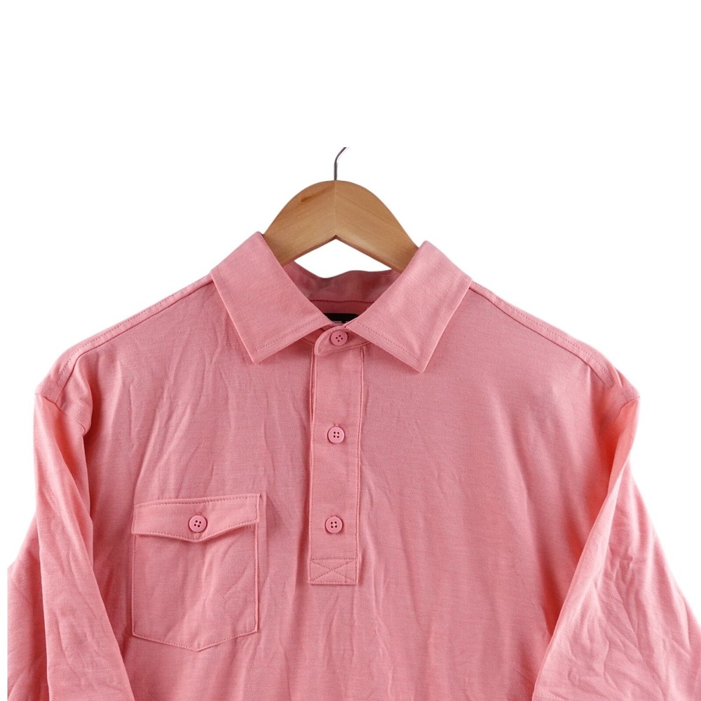 FootJoy Mens Coral Pink‎ Short Sleeve Golf Polo Shirt Pocket Size M Stretch